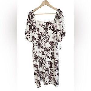 Ophelia Rose Womens Midi Dress Prairie Cottagecore Button Front Size XL NWT